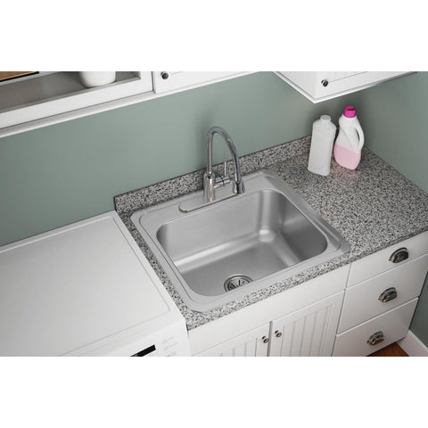 Elkay Pursuit 25" Stainless Steel Laundry Sink, Brushed Satin, DCR2522104