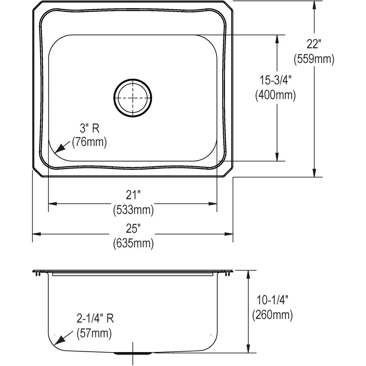 Elkay Pursuit 25" Stainless Steel Laundry Sink, Brushed Satin, DCR2522103 - The Sink Boutique