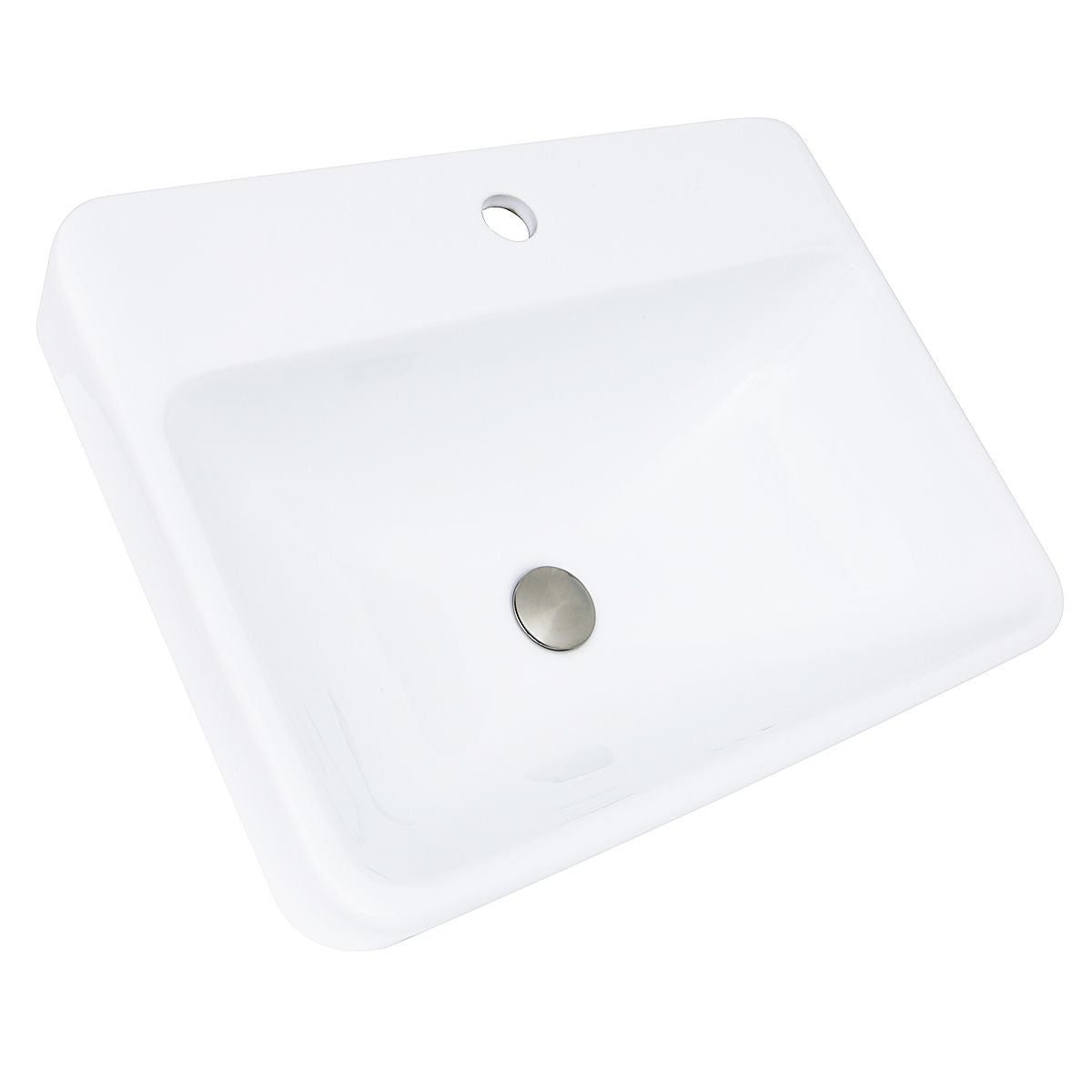 Nantucket Sinks Brant Point 23" Ceramic Bathroom Sink, White, DI-2317-R1
