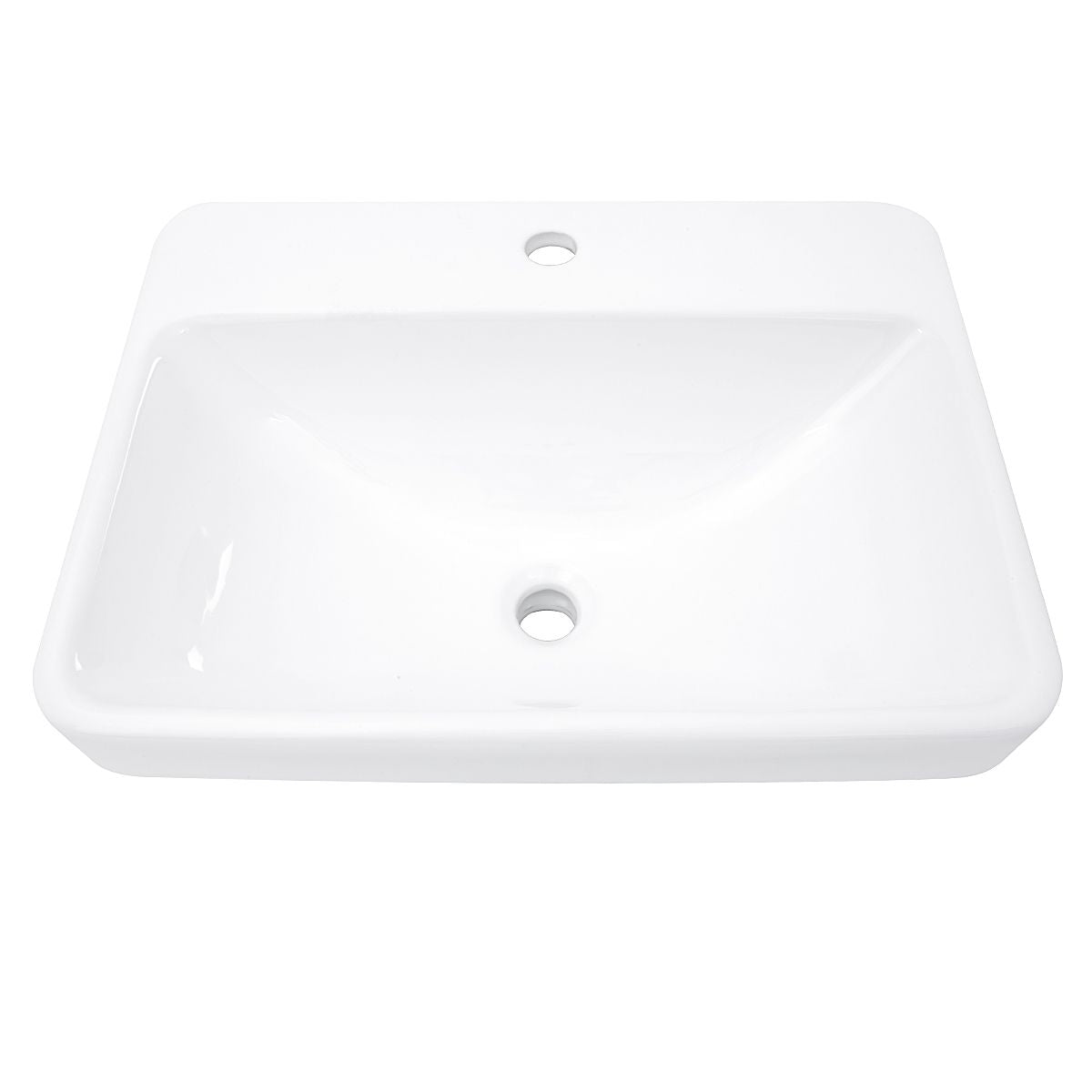 Nantucket Sinks Brant Point 23" Ceramic Bathroom Sink, White, DI-2317-R1