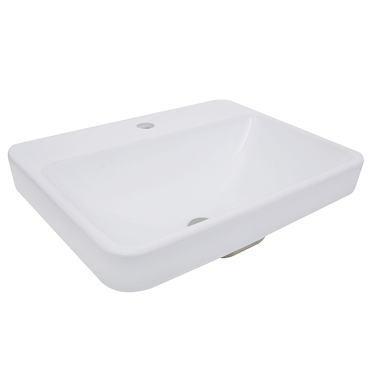Nantucket Sinks Brant Point 23" Ceramic Bathroom Sink, White, DI-2317-R1