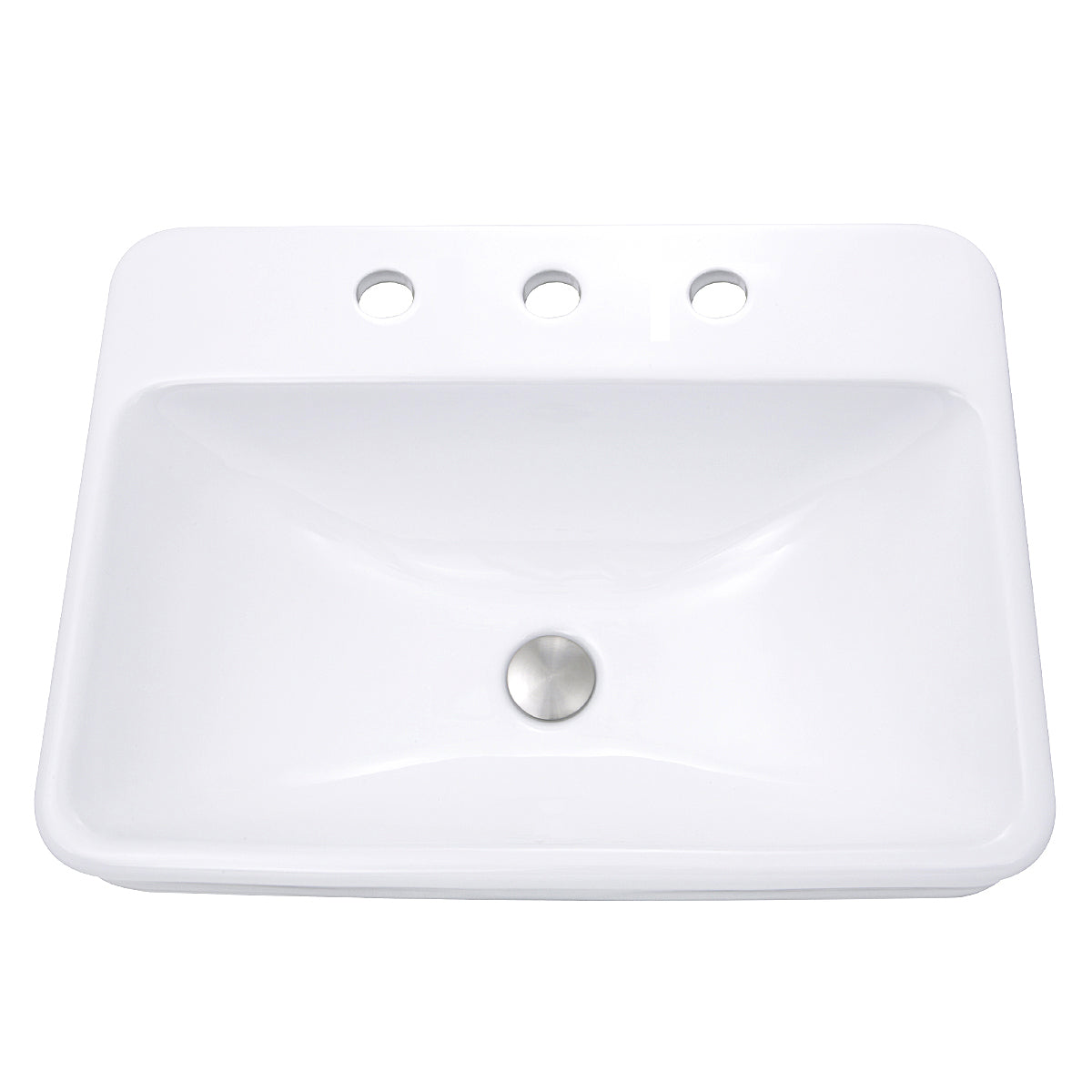 Nantucket Sinks Brant Point 23" Ceramic Bathroom Sink, White, DI-2317-R8 - The Sink Boutique