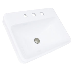 Alternate Image for Nantucket Sinks Brant Point 23" Ceramic Bathroom Sink, White, DI-2317-R8