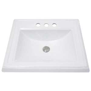 Alternate Image for Nantucket Sinks Great Point 23" x 18.25" x 8.75" Rectangular Drop In/Topmount Ceramic - Vitreous China Bathroom Sink, White, DI-2418-R4