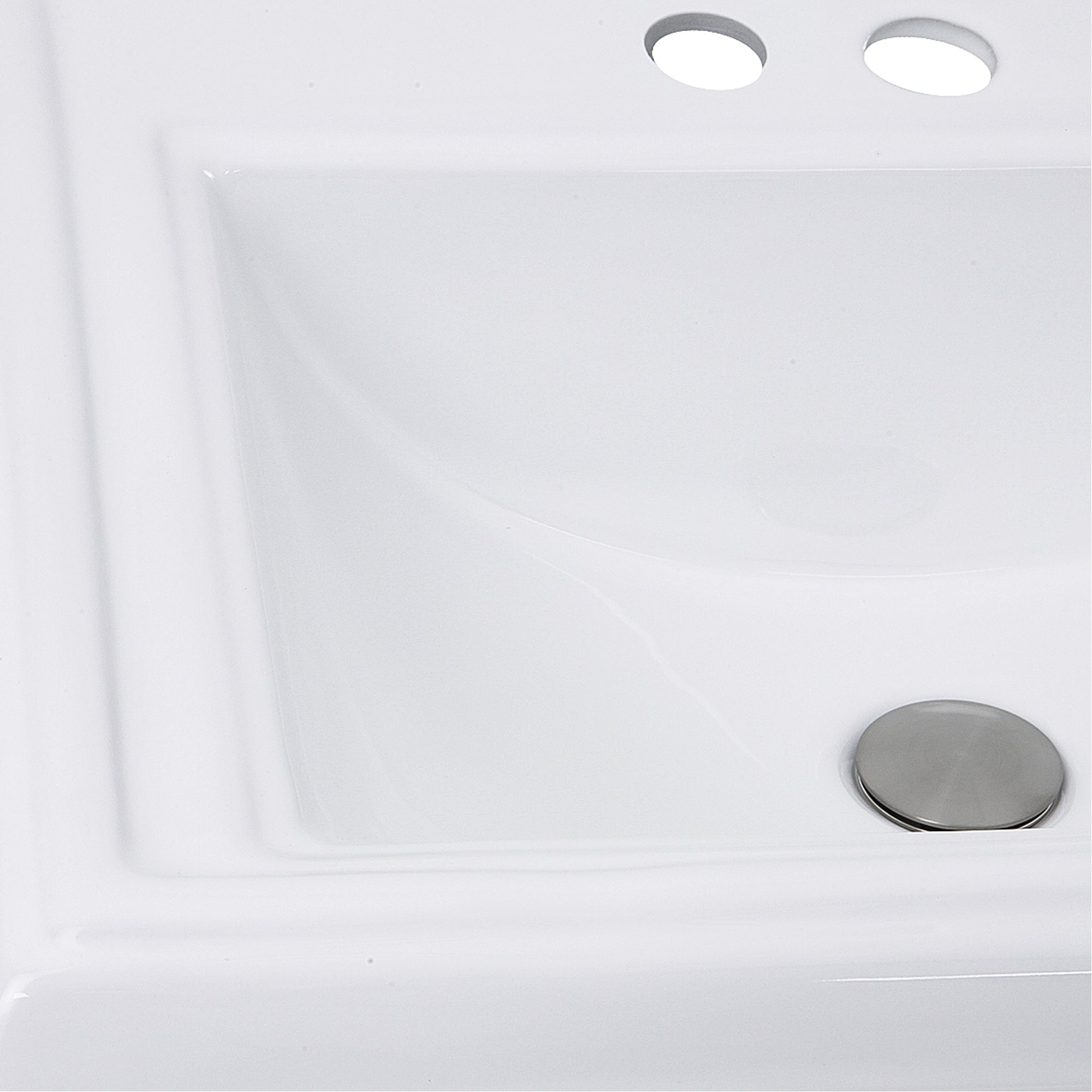 Nantucket Sinks Great Point 23" x 18.25" x 8.75" Rectangular Drop In/Topmount Ceramic - Vitreous China Bathroom Sink, White, DI-2418-R4