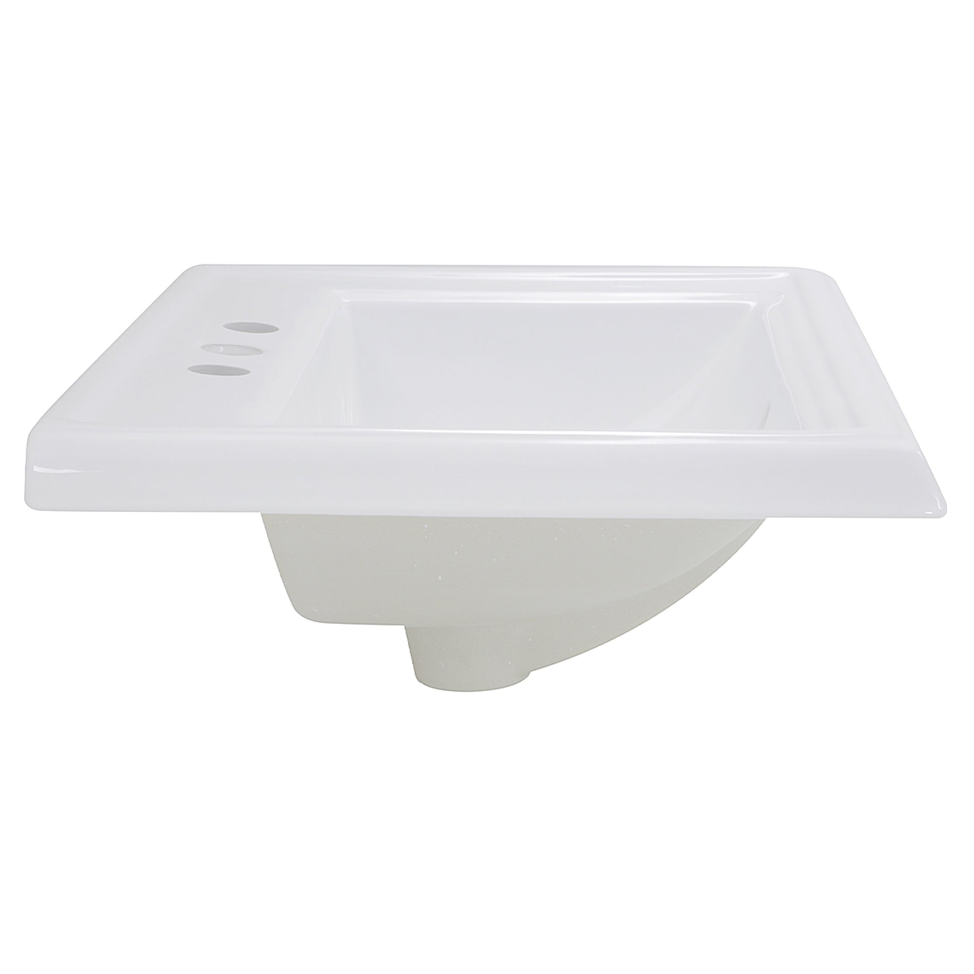 Nantucket Sinks Great Point 23" x 18.25" x 8.75" Rectangular Drop In/Topmount Ceramic - Vitreous China Bathroom Sink, White, DI-2418-R4