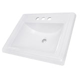 Nantucket Sinks Great Point 23" x 18.25" x 8.75" Rectangular Drop In/Topmount Ceramic - Vitreous China Bathroom Sink, White, DI-2418-R4