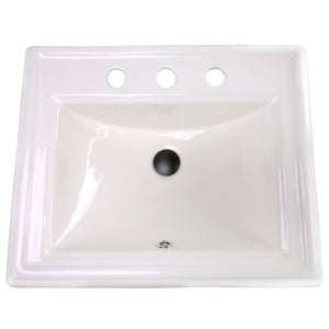 Alternate Image for Nantucket Sinks Great Point 23" x 18.25" x 8.75" Rectangular Drop In/Topmount Ceramic - Vitreous China Bathroom Sink, Bisque, DI-2418-R8-Bisque