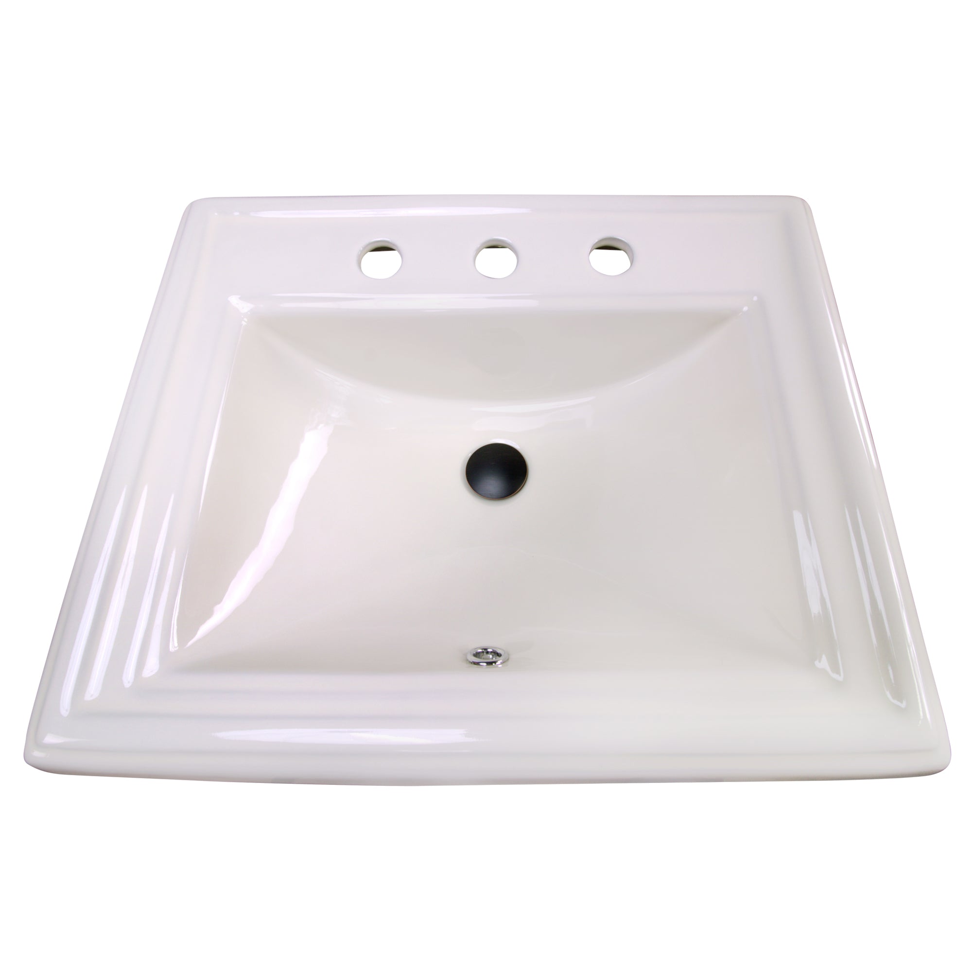Nantucket Sinks Great Point 23" x 18.25" x 8.75" Rectangular Drop In/Topmount Ceramic - Vitreous China Bathroom Sink, Bisque, DI-2418-R8-Bisque