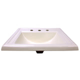 Nantucket Sinks Great Point 23" x 18.25" x 8.75" Rectangular Drop In/Topmount Ceramic - Vitreous China Bathroom Sink, Bisque, DI-2418-R8-Bisque