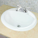 Nantucket Sinks Great Point 20" Ceramic Bathroom Sink, White, DI2017-4