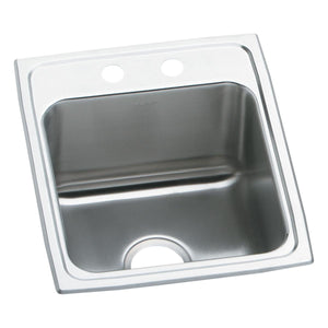Alternate Image for Elkay Lustertone 17" Stainless Steel Kitchen Sink, 18 Gauge, Lustrous Satin, 2 Faucet Hole, DLR1720102