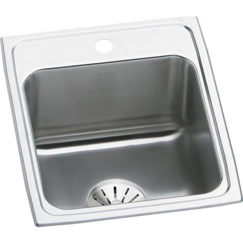 Elkay Lustertone 17" Stainless Steel Kitchen Sink, Lustrous Satin, DLR172210PD1