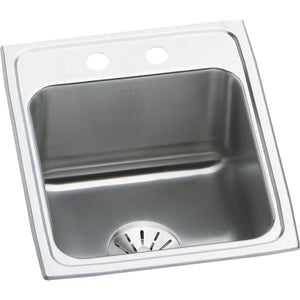 Alternate Image for Elkay Lustertone 17" Stainless Steel Kitchen Sink, 18 Gauge, Lustrous Satin, 2 Faucet Hole, DLR172210PD2