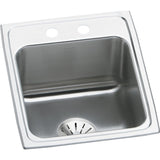 Elkay Lustertone 17" Stainless Steel Kitchen Sink, Lustrous Satin, DLR172210PD2