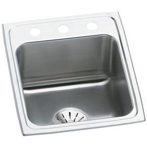Alternate Image for Elkay Lustertone 17" Stainless Steel Kitchen Sink, 18 Gauge, Lustrous Satin, 3 Faucet Hole, DLR172210PD3