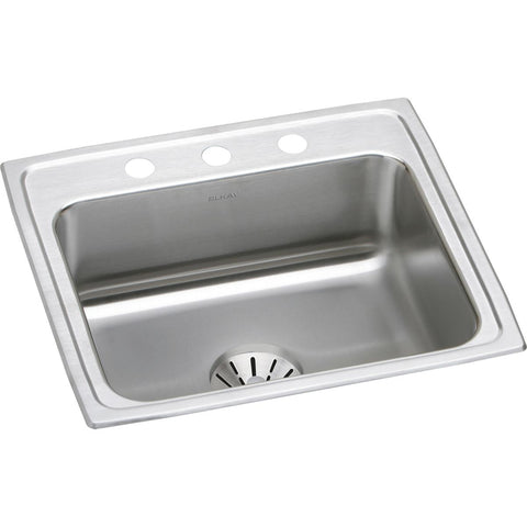 Elkay Lustertone 22" Stainless Steel Kitchen Sink, Lustrous Satin, DLR221910PD3