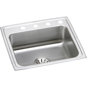 Alternate Image for Elkay Lustertone 22" Stainless Steel Kitchen Sink, 18 Gauge, Lustrous Satin, 4 Faucet Hole, DLR221910PD4