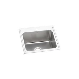 Alternate Image for Elkay Lustertone 25" Stainless Steel Kitchen Sink, 18 Gauge, Lustrous Satin, 1 Faucet Hole, DLR2521101