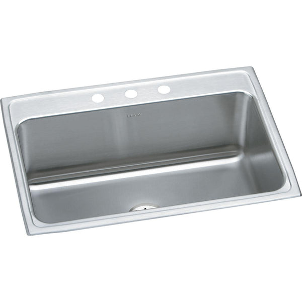 Elkay Lustertone 31" Stainless Steel Kitchen Sink, Lustrous Satin, DLR312210PD3