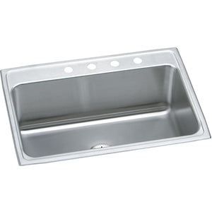 Alternate Image for Elkay Lustertone 31" Stainless Steel Kitchen Sink, 18 Gauge, Lustrous Satin, 4 Faucet Hole, DLR312210PD4