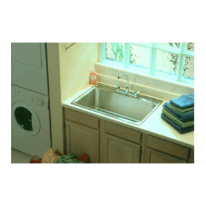 Alternate Image for Elkay Lustertone 31" Stainless Steel Kitchen Sink, 18 Gauge, Lustrous Satin, 4 Faucet Hole, DLR3122124