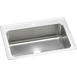 Alternate Image for Elkay Lustertone 33" Stainless Steel Kitchen Sink, 18 Gauge, Lustrous Satin, 1 Faucet Hole, DLRS3322101