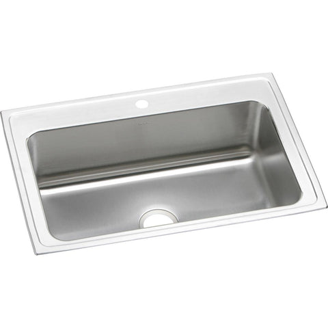 Elkay Lustertone 33" Stainless Steel Kitchen Sink, Lustrous Satin, DLRS3322101