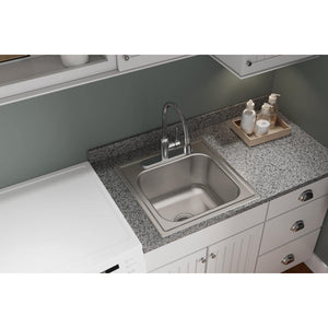 Alternate Image for Elkay Dayton 20" Stainless Steel Laundry Sink, Premium Highlighted Satin, 2 Faucet Hole, DPC12020102
