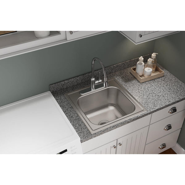 Elkay Dayton 20" Stainless Steel Laundry Sink, Premium Highlighted Satin, DPC12020102