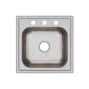 Alternate Image for Elkay Dayton 20" Stainless Steel Laundry Sink, Premium Highlighted Satin, 3 Faucet Hole, DPC12020103