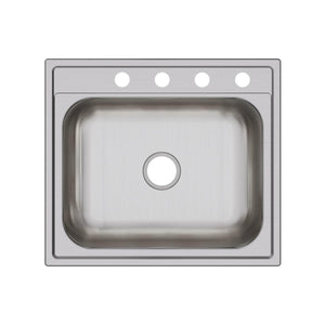 Alternate Image for Elkay Dayton 25" Stainless Steel Kitchen Sink, 20 Gauge, Premium Highlighted Satin, 4 Faucet Hole, DPC12522104