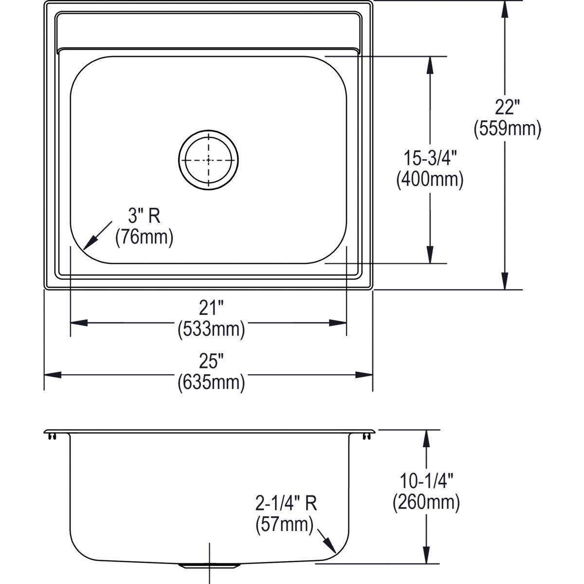 Elkay Dayton 25" Stainless Steel Kitchen Sink, Premium Highlighted Satin, DPC12522104 - The Sink Boutique