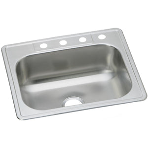 Alternate Image for Elkay Dayton 25" Stainless Steel Kitchen Sink, 20 Gauge, Elite Satin, 1 Faucet Hole, DSEW40125221