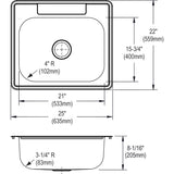 Elkay Dayton 25" Stainless Steel Kitchen Sink, Elite Satin, DSEW40125221 - The Sink Boutique