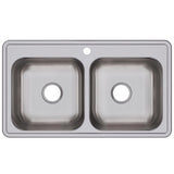 Elkay Dayton 33" Stainless Steel Kitchen Sink, 50/50 Double Bowl, Elite Satin, DSE233191