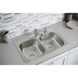Elkay Dayton 33" Stainless Steel Kitchen Sink, 50/50 Double Bowl, Elite Satin, DSE233214 - The Sink Boutique