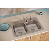 Elkay Dayton 33" Stainless Steel Kitchen Sink, 50/50 Double Bowl, Elite Satin, DSE233224 - The Sink Boutique