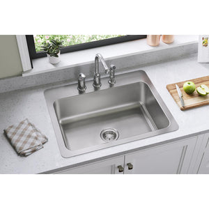 Alternate Image for Elkay Dayton 27" Stainless Steel Kitchen Sink, 18 Gauge, Elite Satin, 3 Faucet Hole, DSESR127223