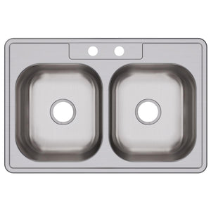 Alternate Image for Elkay Dayton 33" Stainless Steel Kitchen Sink, 50/50 Double Bowl, 20 Gauge, Elite Satin, DSEW40233222