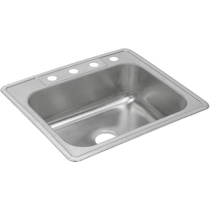 Alternate Image for Elkay Dayton 25" Stainless Steel Kitchen Sink, 18 Gauge, Satin, 1 Faucet Hole, DXR25221