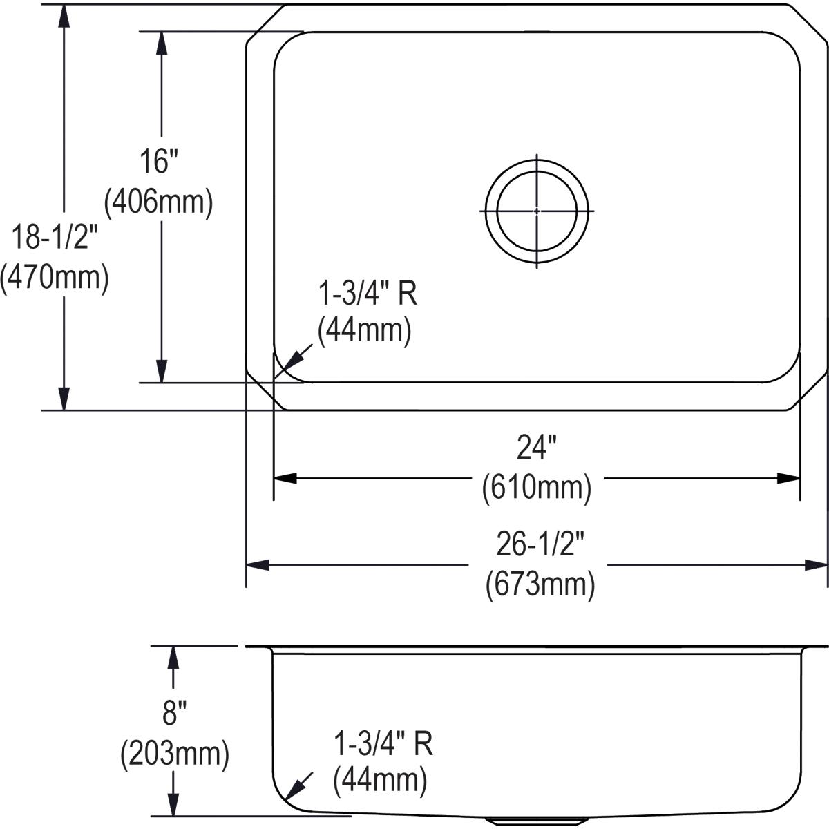 Elkay Dayton 27" Stainless Steel Kitchen Sink, Radiant Satin, DXUH2416 - The Sink Boutique