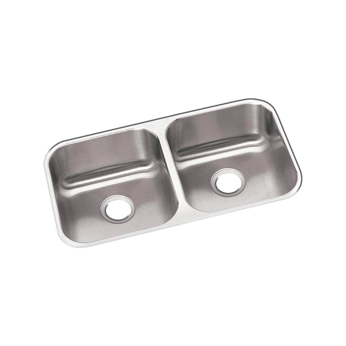 Elkay Dayton 32" Stainless Steel Kitchen Sink, 50/50 Double Bowl, Radiant Satin, DXUH3118 - The Sink Boutique