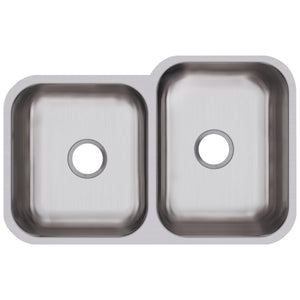 Alternate Image for Elkay Dayton 32" Stainless Steel Kitchen Sink, 50/50 Double Bowl, 18 Gauge, Radiant Satin, DXUH312010L