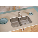 Elkay Dayton 32" Stainless Steel Kitchen Sink, 50/50 Double Bowl, Radiant Satin, DXUH312010R - The Sink Boutique