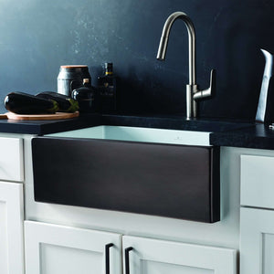 Alternate Image for Native Trails Dreamer 30" Fireclay Farmhouse Sink, Gunmetal, PMK3018-M