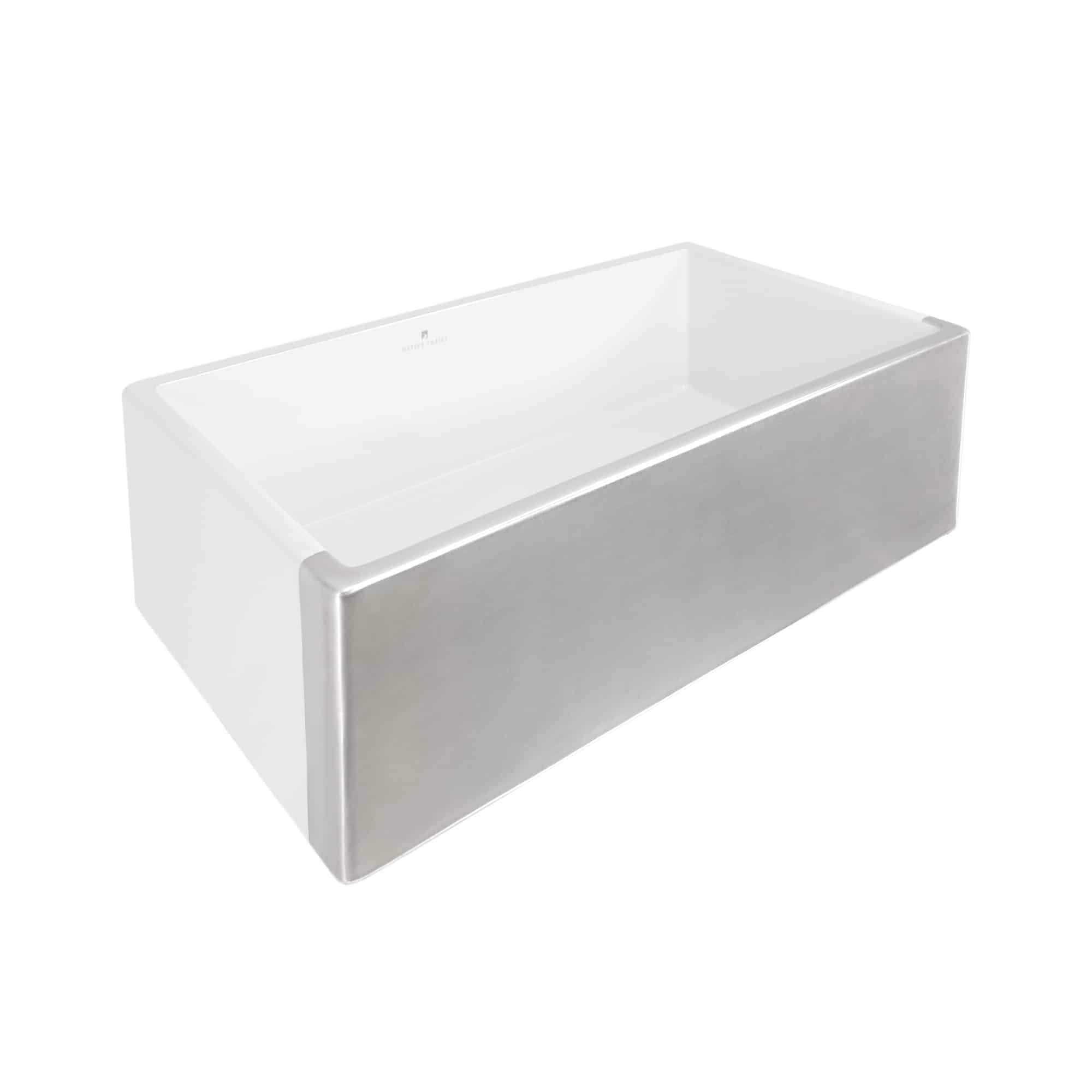 Native Trails Dreamer 30" Fireclay Farmhouse Sink, Silver, PMK3018-S