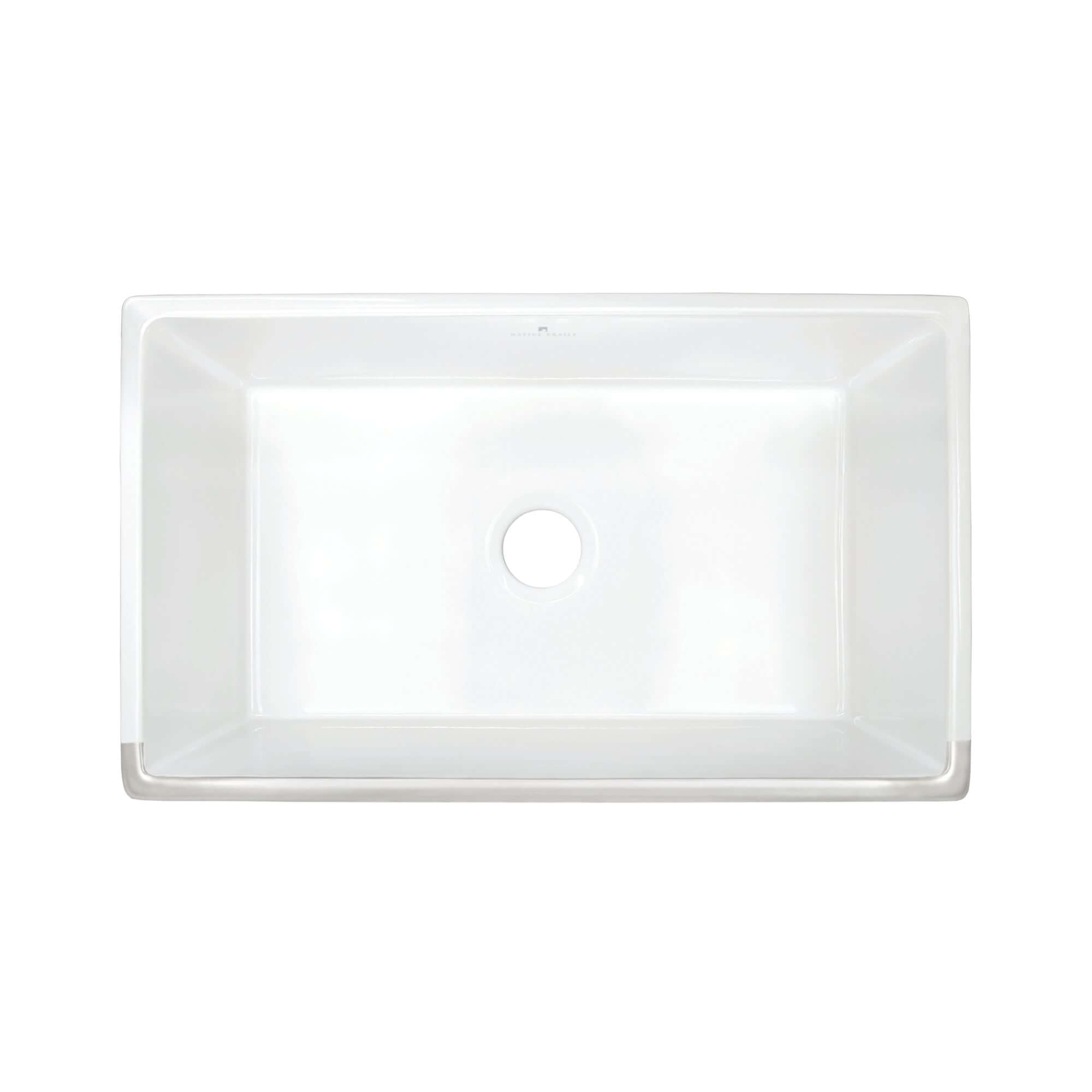 Native Trails Dreamer 30" Fireclay Farmhouse Sink, Silver, PMK3018-S