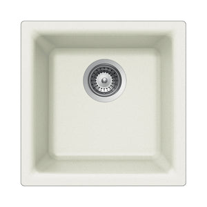 Alternate Image for Houzer 16" Composite Granite Dual Mount Bar/Prep Sink, White, E-100 CLOUD