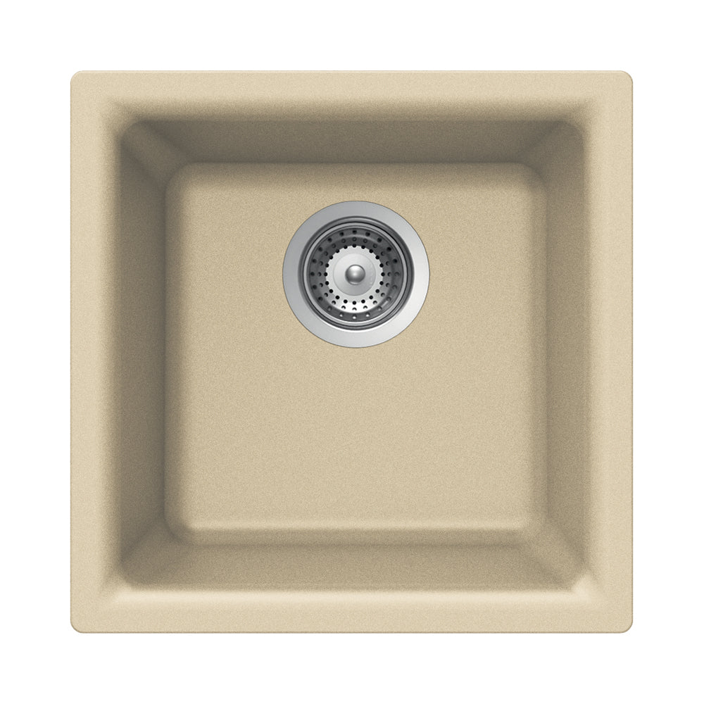 Houzer 16" Composite Granite Dual Mount Bar/Prep Sink, Biscuit, E-100 SAND